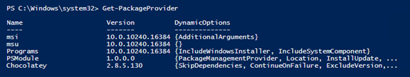 Now the Chocolatey Provider is added.