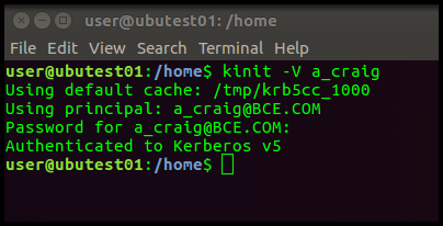 Join Ubuntu Workstation to a Windows Domain - kinit command