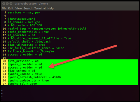 Join Ubuntu Workstation to a Windows Domain - SSSD.conf file edit